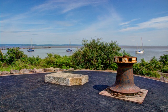 High tide at Portishead. Looking towards Wales.