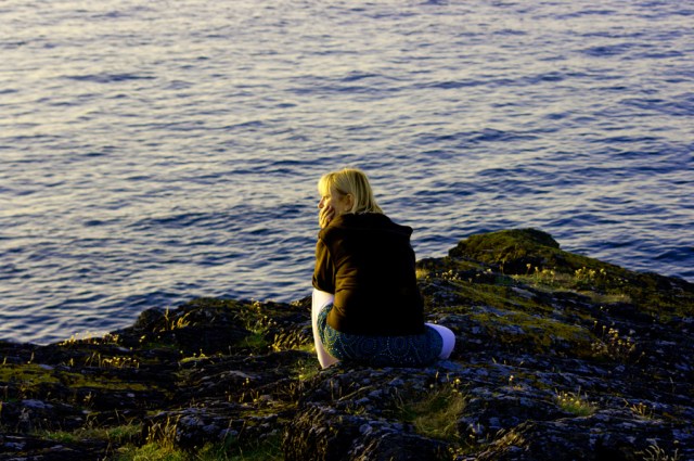 Watching for dolphins.