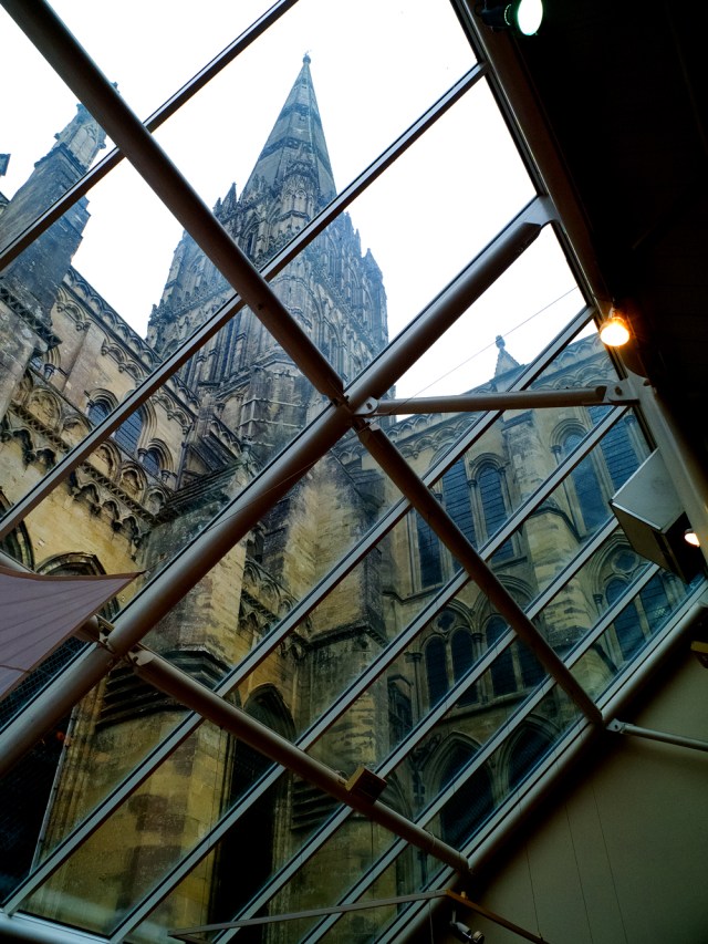 Salisbury Cathedral from cafe.