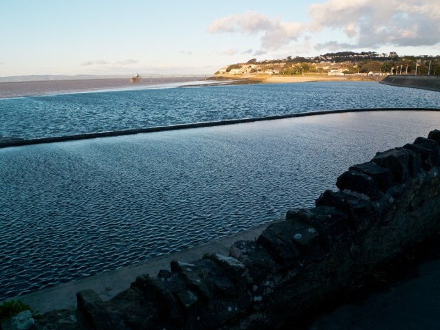 Clevedon. Sea-lakes and pier in distance.