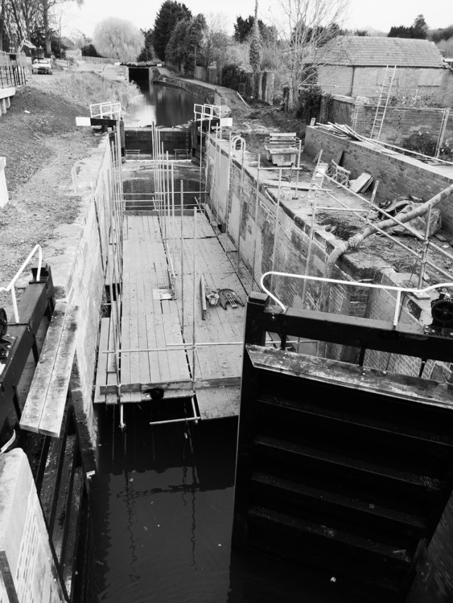 Restoration work at Dudworth Lock, on the Stroudwater Canal, Gloucestershire.