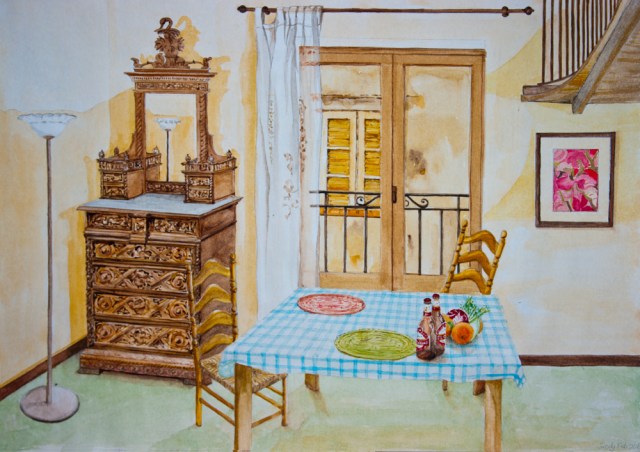 Corner of Palermo hotel room.