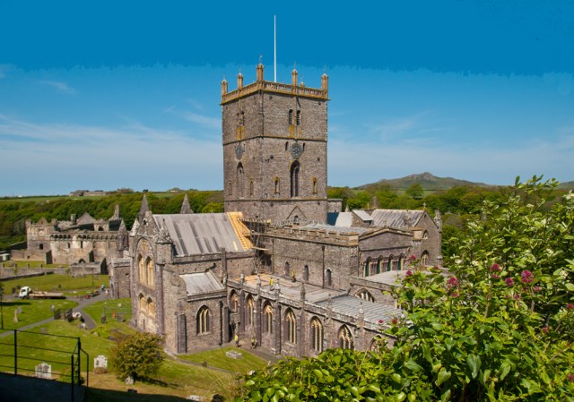 St David's Cathedral, during repair work.