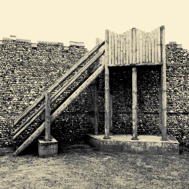 Inside the keep of Eye Castle, Suffolk.