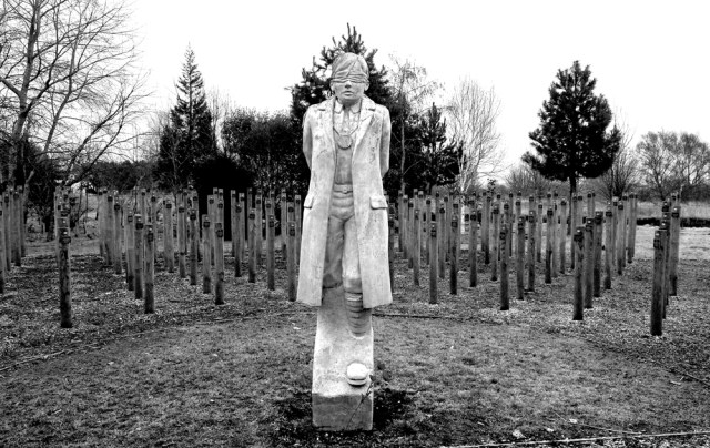 "Shot at Dawn" memorial. Moving tribute to boys, many as young as 17, shot for "cowardice".