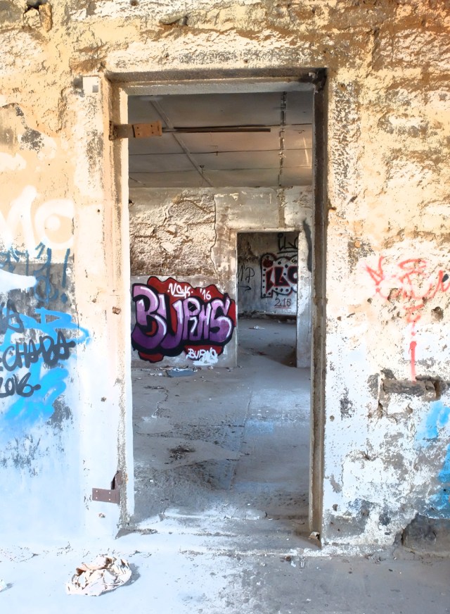 Derelict building south of River.